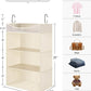 StorageWorks Hanging Closet Organizer, 3-Shelf Hanging Closet Shelves with Top Shelf, 19 ¾"W x 12" D x 31" H, Extra-Large Space, Ivory White