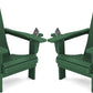 SERWALL Adirondack Chair with Cup Holders - Composite Adirondack Chairs Set of 2 HDPE Outdoor Chairs All Weather Use- Green