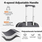 mixi 24 Inch Checked Luggage PC Hard Shell Suitcase Top Opening Aluminum Frame Travel Suitcases with Wheels, Rock Gray