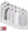 Clear Garment Bags Clothes Covers Protecting Dusts (Set of 12) for Storage Plastic Garment Bags Hanging Clothes Bags Dress Bag for Gowns Long with Zipper for Closet - 24'' x 40''/12 Pack