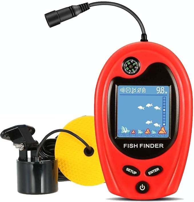 LUCKY Sonar Portable Fish Finder Transducer Wired Water Depth Finders Boat Kayak Transducer Fish Finder Handheld Fishing Gifts for Men