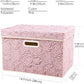 PRANDOM Collapsible Storage Boxes with Lids Fabric Decorative Storage Bins Cubes Organizer Containers Baskets with Cover Handles Divider for Bedroom Closet Living Room 14.9x9.8x9.8 Inch 1 Pack