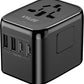 Universal Travel Adapter, 5 in 1 International Travel Plug Adapter with 2 USB A and 2 USB C, Worldwide Travel Plug Adaptor UK to European Power Socket Charger for EU USA UK AUS Asia