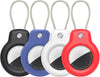 SPGUARD for AirTag Holder Case with Keychain, Air Tags-4 Pack for Apple Air Tag Holder with Wire Cable Lock Key Ring Chain Air Tagholder Accessories for GPS Item Tracker Kids,Keys,Luggage