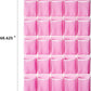 35 Pockets Over the Door Shoe Organizer, Hanging Shoe Organizer for Door with 35 Mesh Pockets Large Capacity Shoe Hanging Storage Bag with 4 Metal Hooks (Pink-1Pack)