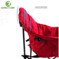 ALPHA CAMP Oversized Camping Chairs Padded Moon Round Chair Saucer Recliner with Folding Cup Holder and Carry Bag