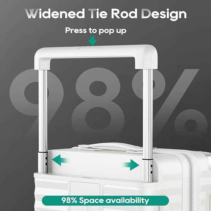 Joyway 20 Inch Carry on Luggage with Front Pocket, PC Hardshell Carry-on Suitcase with USB Port and Cup Holder, 21.5x14.2x9 Airline Approved, Luggage with Spinner Wheels and TSA Lock (White)