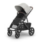 UPPAbaby Vista V3 Stroller - Full-Size Single-To-Double Stroller System - Toddler Seat, Bug Shield, Rain Shield, and Storage Bag Included - Savannah (Pearl Gray Jacquard/Carbon Frame/Chestnut Leather)