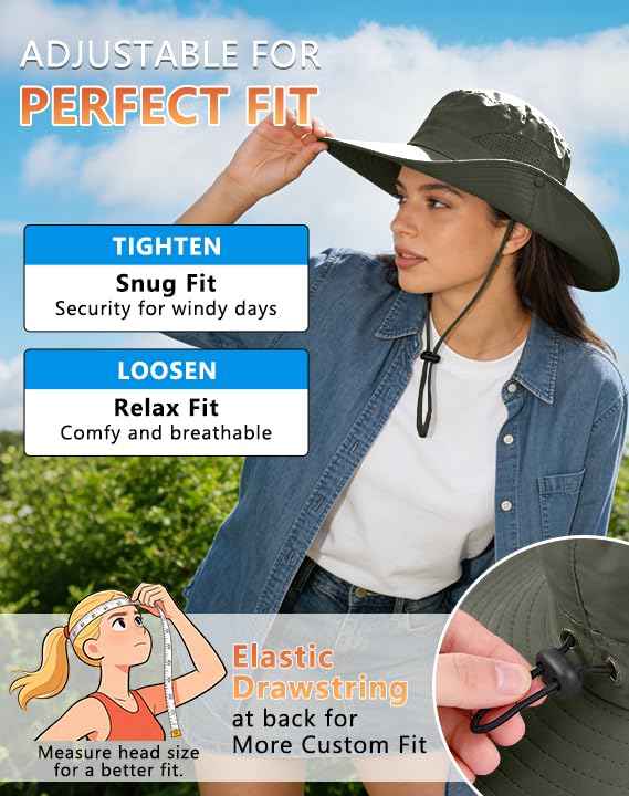 UPF 50+ Wide Brim Sun Hat with Neck Flap (2 Count)