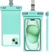 wellhouse Waterproof Phone Pouch, Waterproof Phone Case for iPhone 16 15 14 13 12 Pro Max XS Samsung, IPX8 3D Cellphone Dry Bag Beach Essentials (1 Pack - Crystal Green7.0, 7 inch)