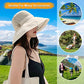 Women Mesh Crown Wide Brim Sun Hats Floppy Summer UV Protection UPF Hat for Beach Hiking Garden Travel Lawn Work Chin Strap