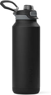 ZULU Powerfill Pro 40oz Stainless Steel Water Bottle with Quick Fill Lid, Triple Walled Vacuum Insulated Metal, Leak Proof Locking Lid, Sip and Chug, Reusable BPA Free, Black - Roamly
