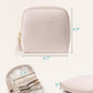 Vlando Small Travel Jewelry Organizer,Jewelry Pouch Bags,Velvet Jewelry Storage Bag for Bracelet Rings Earring,Portable Jewelry Travel Case for Traveler-Apricot Pink