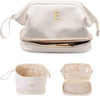 Bridal Shower Gifts, Cosmetic Bags for Women, Initial Makeup Bag, Women Gifts,Beach Bag Essentials Cosmetic Bag with Makeup Brush Organizer, Toiletry Bag Mothers Gifts