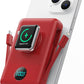 Magnetic Portable Charger for iPhone with Built-in Cables, 6-in-1 10800mAh Power Bank with iWatch Charger & LCD Display,25W Fast Charging Battery Pack for iPhone 16/15/14/13/12,Apple Watch (Red)
