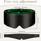 100% Mulberry Silk Sleep Mask Eye Mask for Women Man with Adjustable Band, for Side Sleeper Blackout Sleep Mask for Travel Rest and Office Large Size (Black)