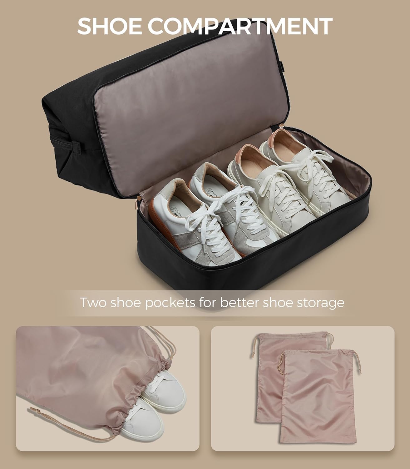 Weekender Bags for Women, Large Travel Duffel Bag with Shoes Compartment, Carry On Overnight Tote Bags with Toiletry Bags, Hospital Bags for Labor and Delivery - Roamly