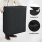 Voova 154L Double Laundry Hamper with Lid and 2 Removable Laundry Bags, Large Collapsible 2 Dividers Dirty Clothes Basket with Handles for Laundry Room, Bedroom, Bathroom, College Dorm, Black