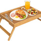 Artmeer Bed Tray Table with Folding Legs,Bamboo Breakfast in Bed for TV Table, Laptop Computer Tray,Eating,Snack Tray(Bamboo) Large Size