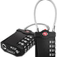 ZHEGE TSA Approved Locks for Luggage, Cable Locks with White Number, 4 Digit Combination Locks with Inspection Indicator for Suitcase, Backpack, Baggage, Code Padlocks for Locker (2 Pack, Black)