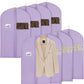 Syeeiex 40" Suit Bag, Set of 8 Garment Bags for Hanging Clothes, Suit Bags for Closet Storage, Garment Bags for Suits, T-shirts, Jackets, Coats, Business Wear(Purple)