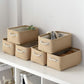 TheWarmHome Storage Basket for Organizing - Small 6 Pack 11.8x7.8x5.2 inch Fabric Storage Cubes with Cotton Rope Handle, Collapsible Storage Bins Baby Storage Toy Nursery (Beige)