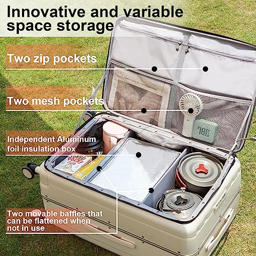Multifunctional 26 Inch Checked Luggage Hard Shell Suitcases with Wheels Travel Trunk Style Luggage Large Rolling Suitcase for Women Men