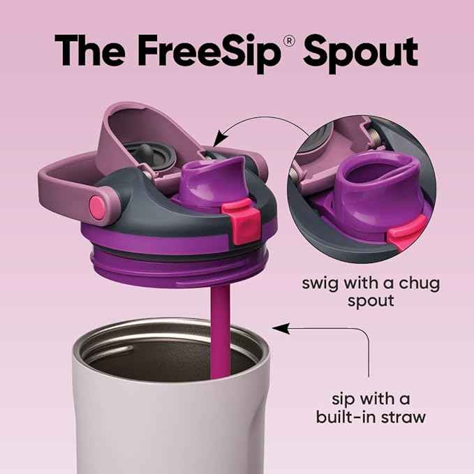 Owala FreeSip Sway Insulated Stainless Steel Water Bottle with Two-Way Spout, Built-In Straw and Bucket Handle, Made for Travel, School, and Sports, 30oz, BPA Free, Leak Proof, Dreamy Field