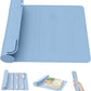 Utensil Box, Tableware Silicone Portable Box Silverware mat, Suitable for Kitchen Utensils, Portable Outdoor Camping Spoon Fork Utensils Storage mat (Blue)