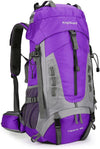 King'sGuard 60L Hiking Backpack Lightweight Camping Backpack with Rain Cover Large Waterproof Packable Outdoor Trekking Travel Backpack for Men Women (Purple) - Roamly