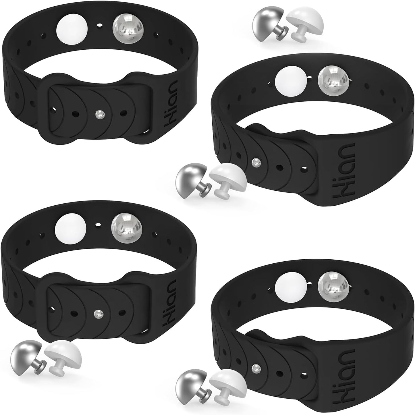 Hion Motion Sickness Bands Anti Nausea Acupressure Wristband Sea Sickness Wristbands Nausea Bands Natural Relief Motion & Morning Sickness -（2 Pairs Black ）