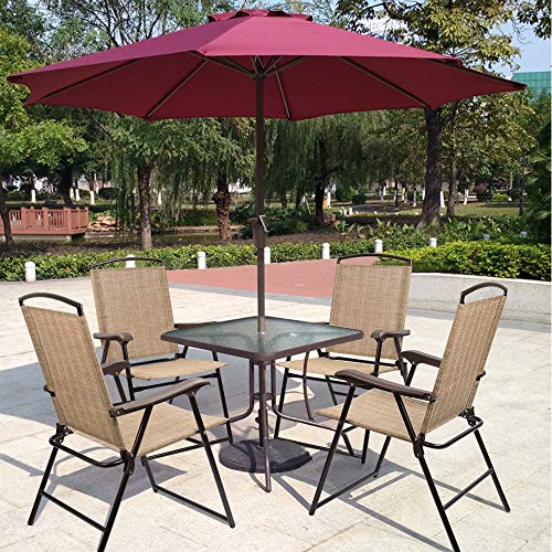 Patio Folding Chair Deck Sling Chair (2 Count)