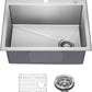 KRAUS Fairlane 25-inch Drop In/Top Mount Single Bowl 18-Gauge Stainless Steel Kitchen Sink, KHT641-25