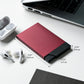 VULKIT Pop up Card Holder Minimalist Credit Card Holder RFID Blocking Slim Metal Card Case for Men or Women(Wine)