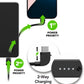 Mophie Powerstation Plus Ultra 10,000mAh Power Bank - Integrated USB-C and Lightning Cables and Foldable Wall Prongs – Fast Charging for Smartphones, Tablets, and More