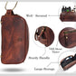 10" Premium Leather Toiletry Travel Pouch With Waterproof Lining | King-Size Handcrafted Vintage Dopp - Kit By Aaron Leather Goods (Dark Brown) - Roamly