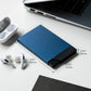 VULKIT Pop up Card Holder Minimalist Credit Card Holder RFID Blocking Slim Metal Card Case for Men or Women(Navy)