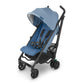 UPPAbaby G-Luxe Umbrella Stroller/Lightweight Design for Easy Travel/One-Step Fold + Recline/XL Basket + Canopy/Cup Holder Included/Charlotte (Coast Blue Mélange/Carbon Frame)