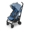 UPPAbaby G-Luxe Umbrella Stroller/Lightweight Design for Easy Travel/One-Step Fold + Recline/XL Basket + Canopy/Cup Holder Included/Charlotte (Coast Blue Mélange/Carbon Frame)