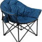 ALPHA CAMP Oversized Camping Chairs Padded Moon Round Chair Saucer Recliner with Folding Cup Holder and Carry Bag