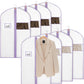 Syeeiex 40" Suit Bag(Set of 8), Garment Bags for Hanging Clothes, Suit Bags for Closet Storage, Garment Bags for Suits, T-shirts, Jackets, Coats, Business Wear(White & Purple)