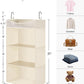 StorageWorks Hanging Closet Organizer, 3-Shelf Hanging Closet Shelves with Top Shelf, 15 ¾"W x 12" D x 31" H, Extra-Large Space, Ivory White