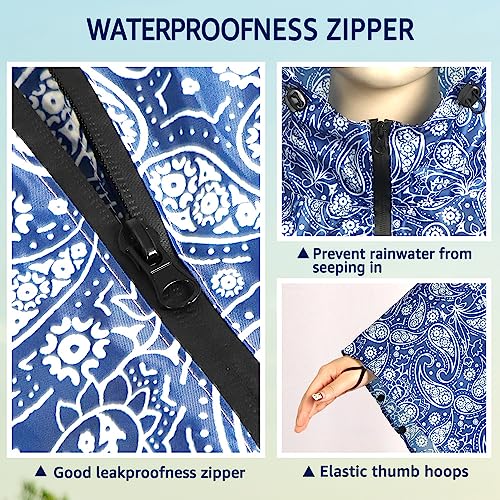 Waterproof Rain Poncho for Women Packable Hooded Raincoat with Pocket