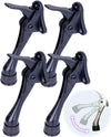 One Touch Kickdown Door Stopper, Door Holder, Heavy Duty Door Stops, Bottom of Door, Height-Adjustable Rubber Tips by HASHI (Black 4 inch x 4pack)