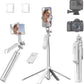 71" Selfie Stick Phone Tripod with Wireless Remote & 2 LED Fill Lights, Extendable Aluminum Phone Stand for iPhone/Android/Camera, Portable Travel Tripod for Vlogging, Live Streaming, Video Recording