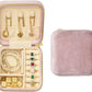 TAIMY Plush Velvet Travel Jewelry Box, Small Travel Jewelry Case, Portable Mini Jewelry Travel Organizer Boxes for Rings Earrings Necklaces Bracelets(Pink Lavender,No Mirror)