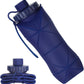 YCT Collapsible Silicone Travel Water Bottle 20oz (600ml), Reuseable Leakproof BPA Free Foldable Sports Bottle, with Carrying Strap, Dark Blue