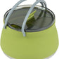 Restaurantware-Hi Tek 1 Liter Collapsible Camping Kettle, 1 Portable Cook Pot - With Perforated Lid, Stainless Steel Bottom, Silicone Camping Coffee Pot, With High Heat Nylon Handles, For Travel