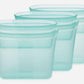 Zip Top Reusable Food Storage Bags | 3 Bag Set [Teal] - 3 Sandwich, 3 Snack | Silicone Meal Prep Container | Microwave, Dishwasher and Freezer Safe | Made in the USA