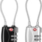 ZHEGE TSA Wire Lock 2 Pack Cable Luggage Lock with Alloy Body for Suitcase, Baggage, Backpack, Pistol Case (Black & Silver)
